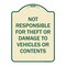Signmission Designer Series-Not Responsible For Theft Or Damage To Vehicles Or Contents, 24" x 18", TG-1824-9944 A-DES-TG-1824-9944 - alternate 1